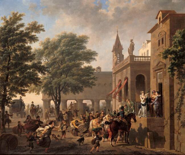 S.M. l'Impératrice en voyage reçoit un courrier qui lui apprend la nouvelle d'une victoire Nicolas Antoine Taunay