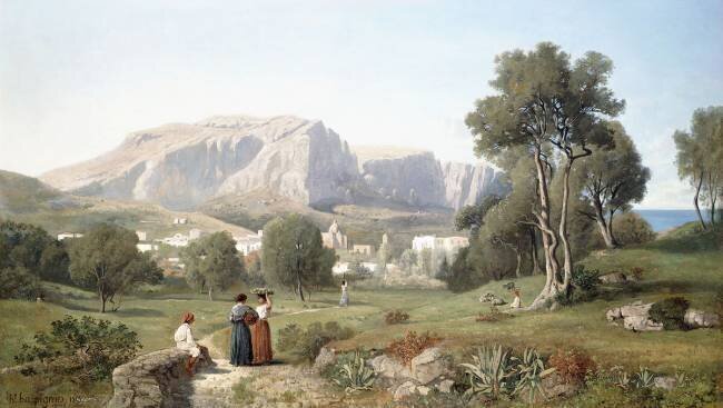Taking in the View on the Island of Capri in the Gulf of Naples Henri Joseph Harpignies