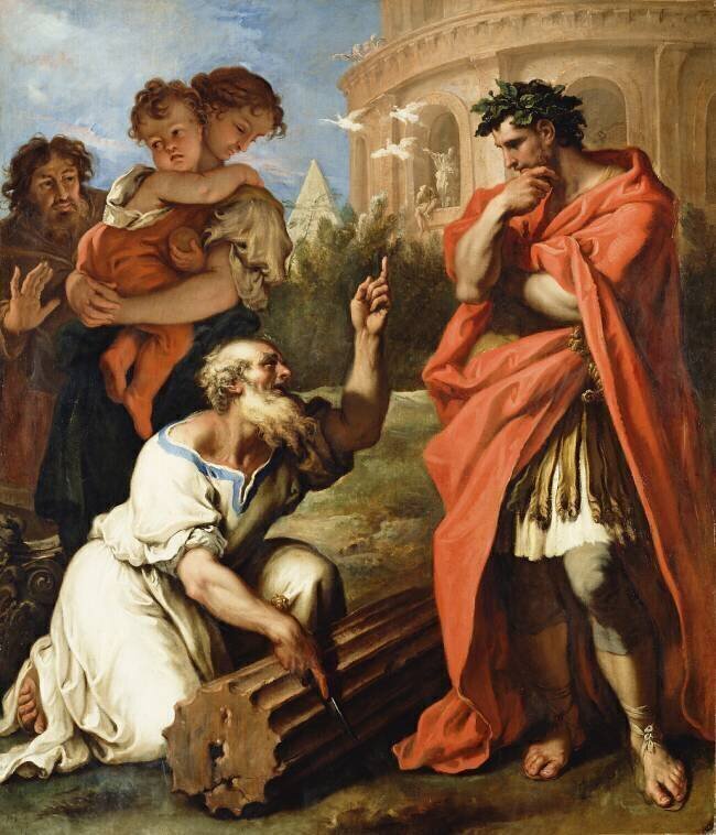 Tarquin l'Ancien consultant Attius Navius Sebastiano Ricci