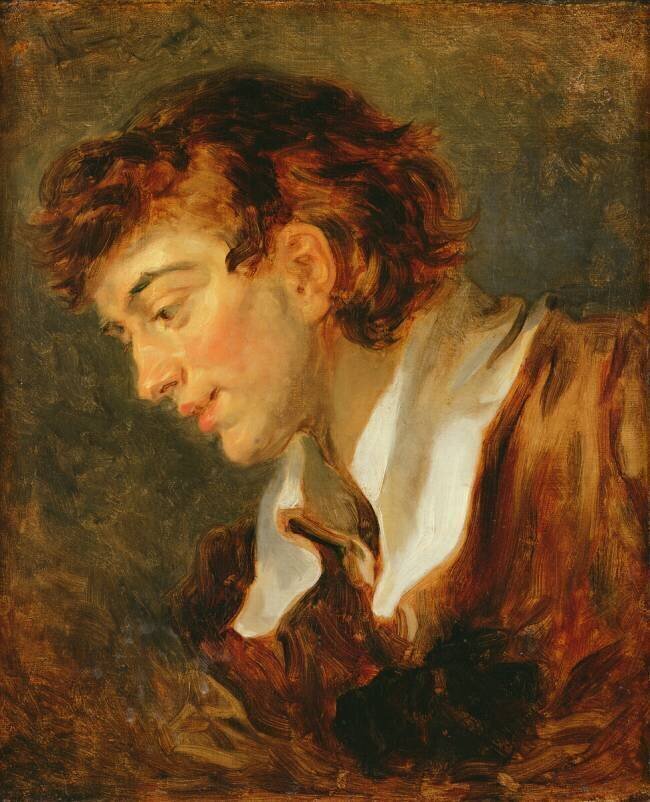 Tête d'un jeune homme Jean-Honoré Fragonard
