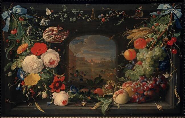 Tentures de fleurs et de fruits Abraham Mignon