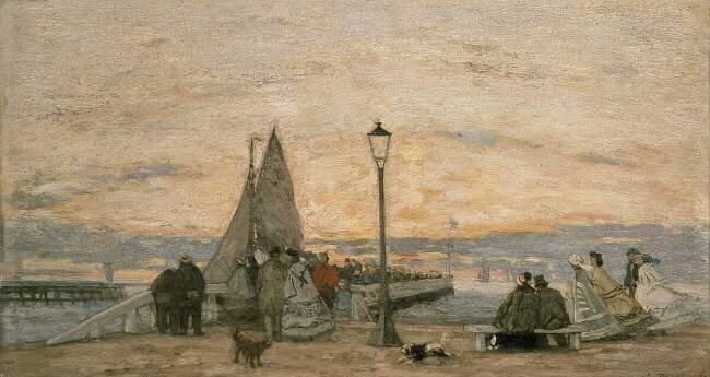The Jetty at Trouville: Sunset Eugène Boudin