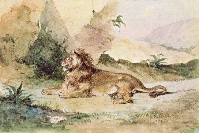 Un lion dans le désert Eugène Delacroix