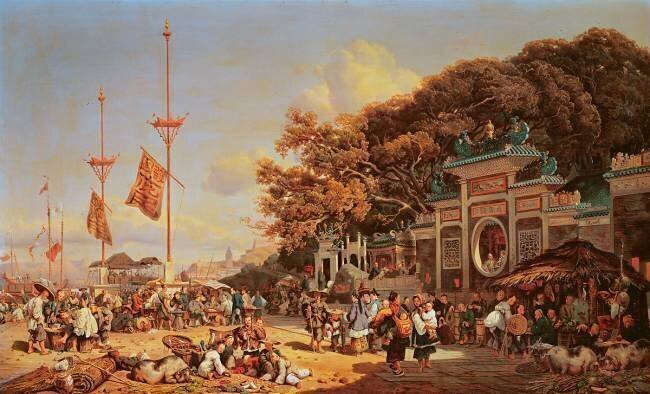 Un marché à Macao Auguste Borget