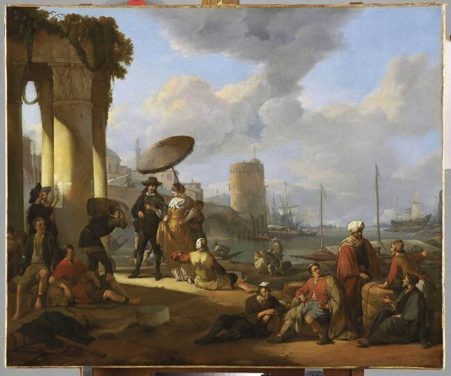 Un Port de mer en Italie Johannes Lingelbach
