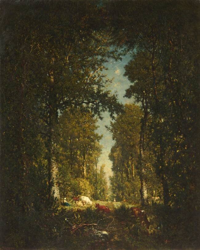 Une avenue, forêt de l'Isle Adam (Val d'Oise) Théodore Rousseau
