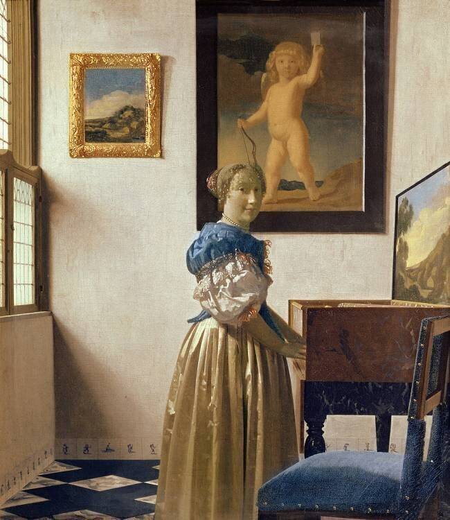 Une dame debout au virginal Johannes Vermeer