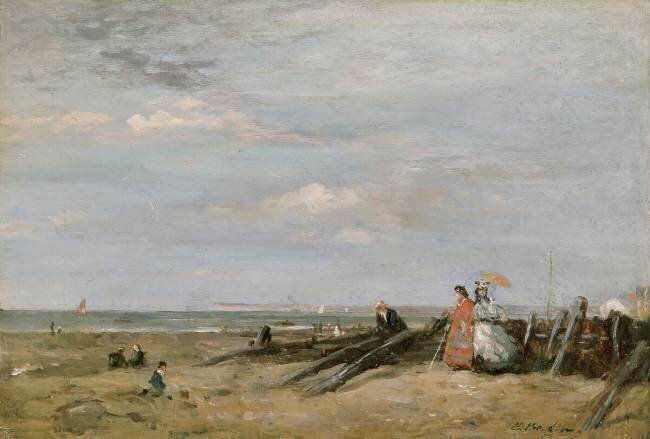 Une scène de plage à Trouville Eugène Boudin