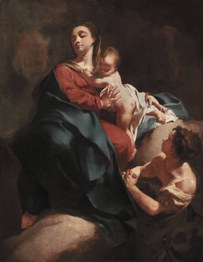 Vierge à l'Enfant avec une figure adoratrice Giovanni Battista Piazzetta