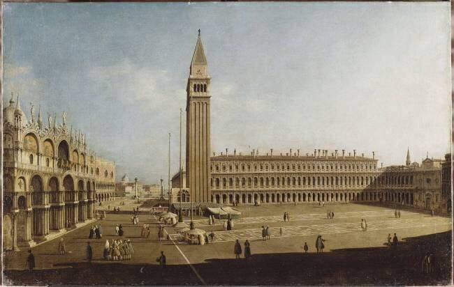 Vue de la place San Marco à Venise, de la piazzetta et de l'église San Giorgio Canaletto