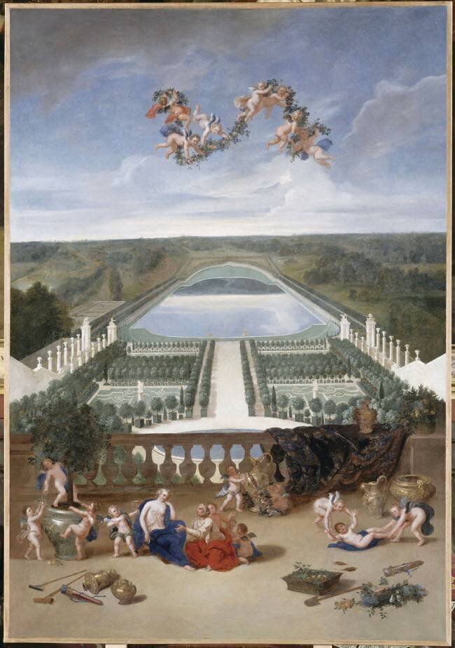 Vue de l'Orangerie et de la Pièce d'Eau des Suisses et du Potager du Roi de Versailles en 1688-1691 Jean Cotelle the Younger