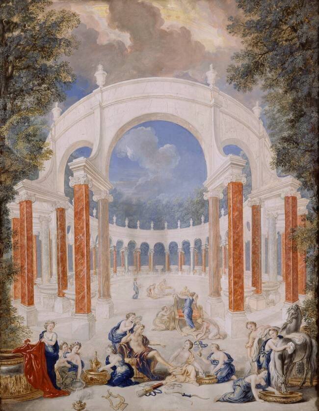 Vue du Bosquet de la Colonnade dans les jardins de Versailles Jean Cotelle le Jeune