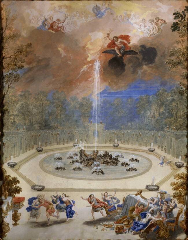 Vue du Bosquet de l'Encelade dans les jardins de Versailles Jean Cotelle the Younger