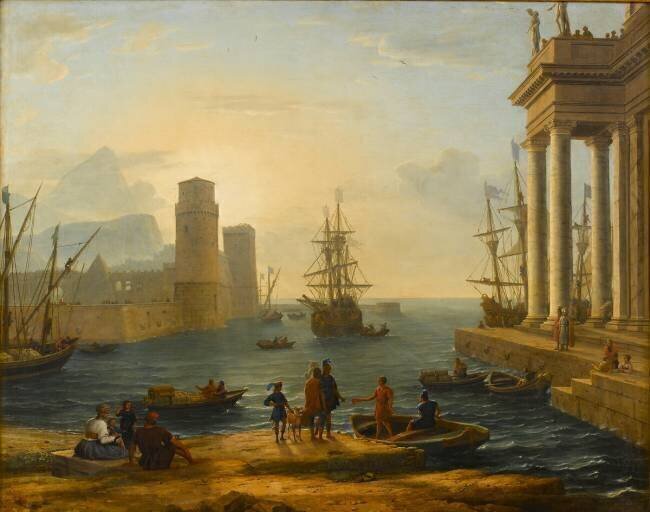 Vue d'un port de mer, effet de brume Claude Gellée