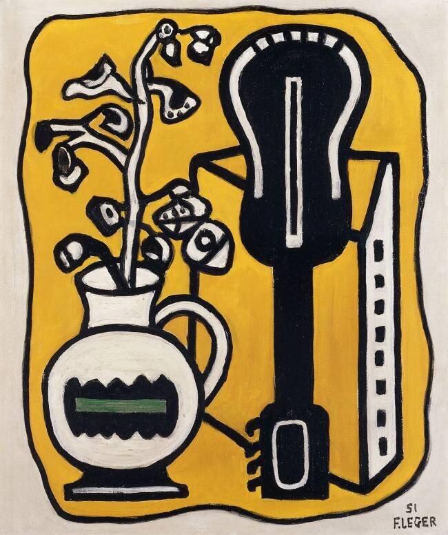 Fleurs et mandoline Fernand Léger