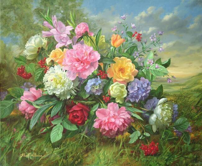 Pivoines et hortensias Albert Williams