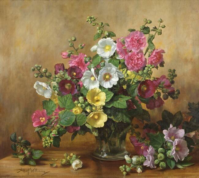 Roses trémières de fin septembre Albert Williams