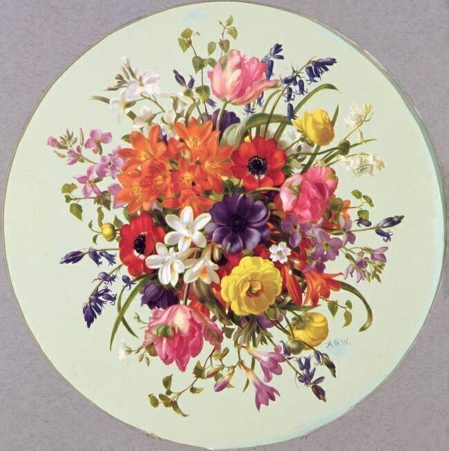 Un arrangement circulaire de fleurs Albert Williams