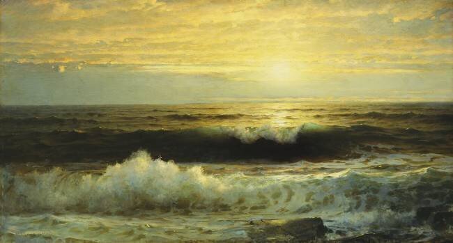 An Orange Sunset Waning Low William Trost Richards