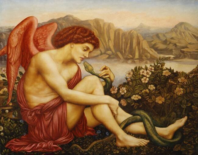 Angel with Serpent Evelyn de Morgan