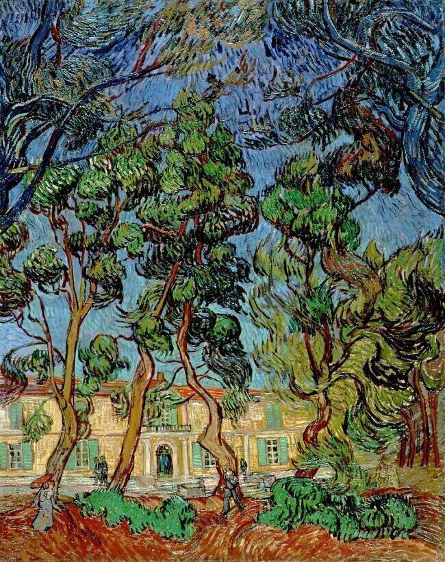 Arbres dans le jardin de l'hôpital St. Paul Vincent van Gogh