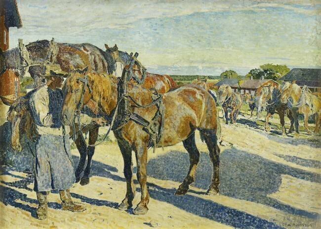Dans la cour de l'écurie Carl Wilhelmson