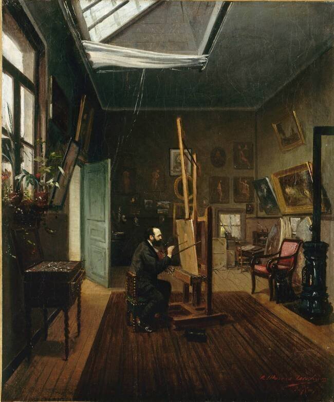 Auguste Moreau dans son atelier Auguste Moreau-Deschanvres