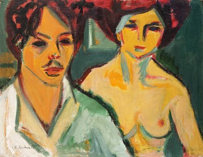 Autoportrait avec Modèle Ernst Ludwig Kirchner