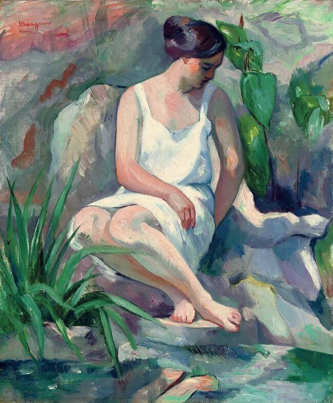 Baigneuse assise à Cassis (Jeanne) Henri-Charles Manguin