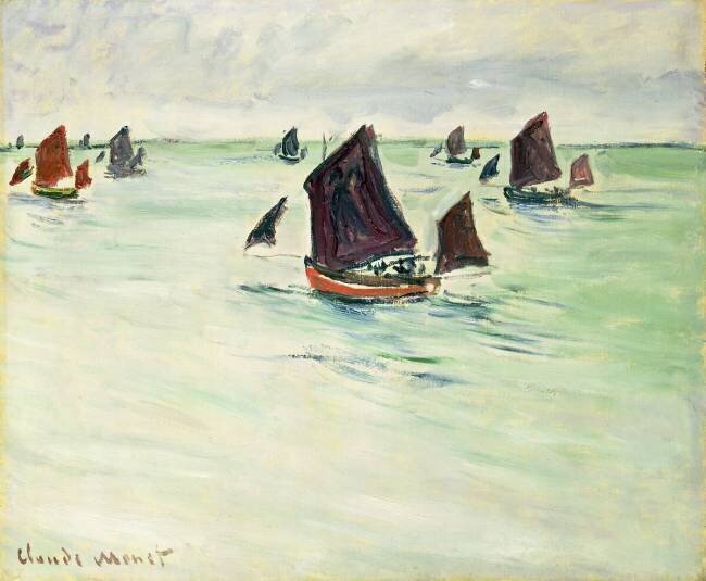 Bateaux de pêche au large de Pourville Claude Monet