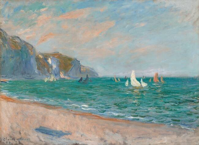 Bateaux sous les falaises de Pourville Claude Monet