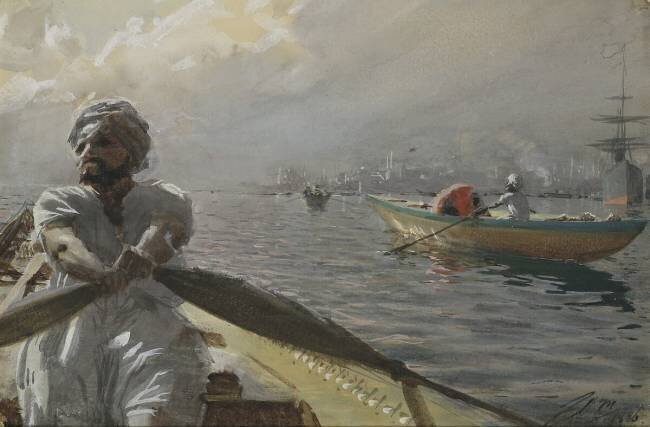Bateleur turc dans le port de Constantinople Anders Zorn