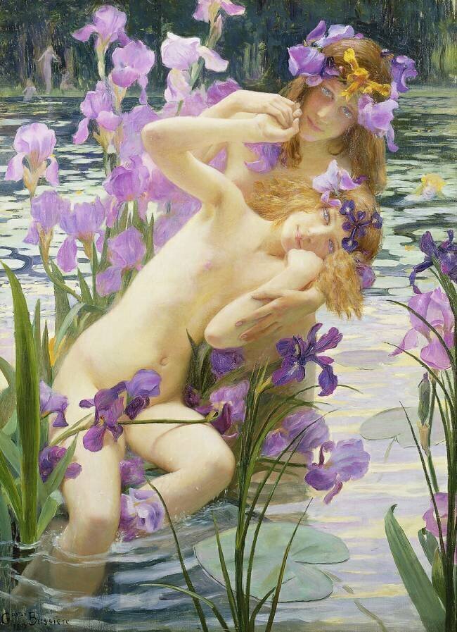 Nymphes se baignant Gaston Bussière