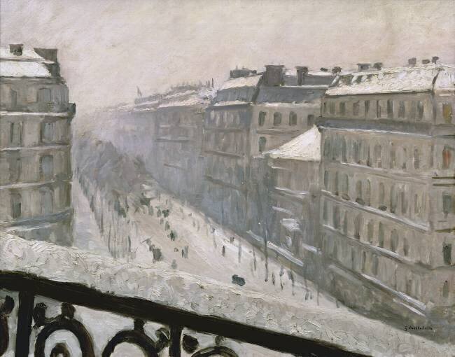 Boulevard Haussmann dans la neige Gustave Caillebotte