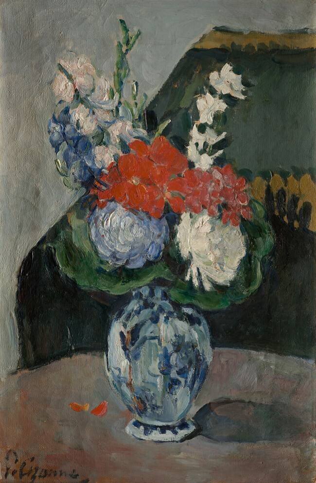 Bouquet au petit Delft Paul Cézanne