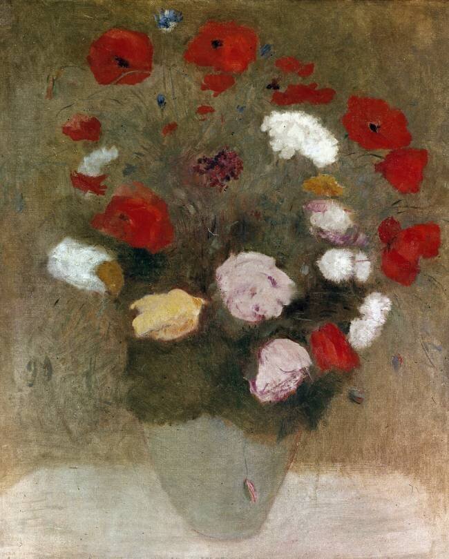 Bouquet avec coquelicots Odilon Redon