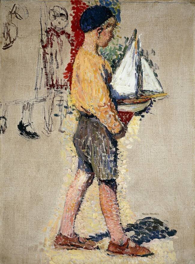 Garçon avec bateau Henri Martin