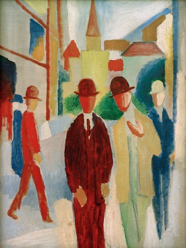 Brights street avec des personnes August Macke