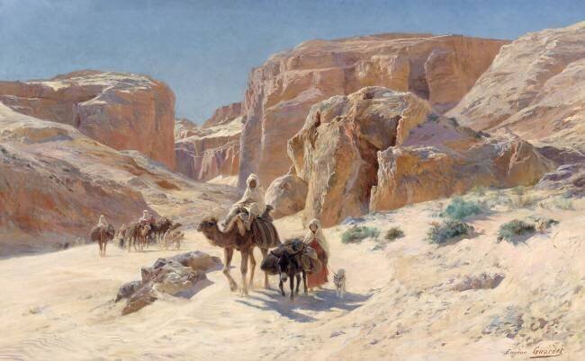 Caravane dans les dunes de Bou-Saada Eugène Alexis Girardet