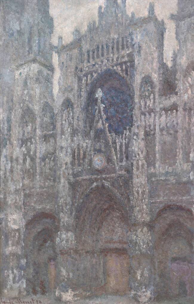 Rouen Cathedrale, the portal, grey weather, Harmony in grey Claude Monet