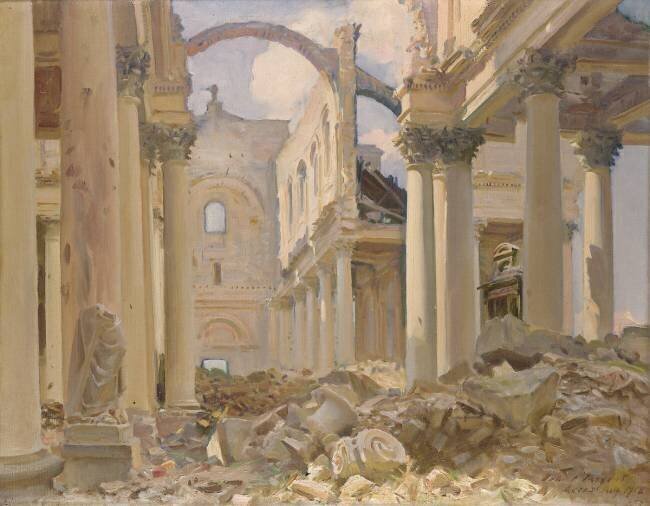 Cathédrale en ruines, Arras John Singer Sargent