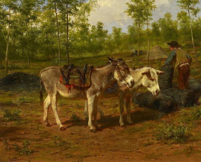 Charbonnier avec ses deux ânes Rosa Bonheur