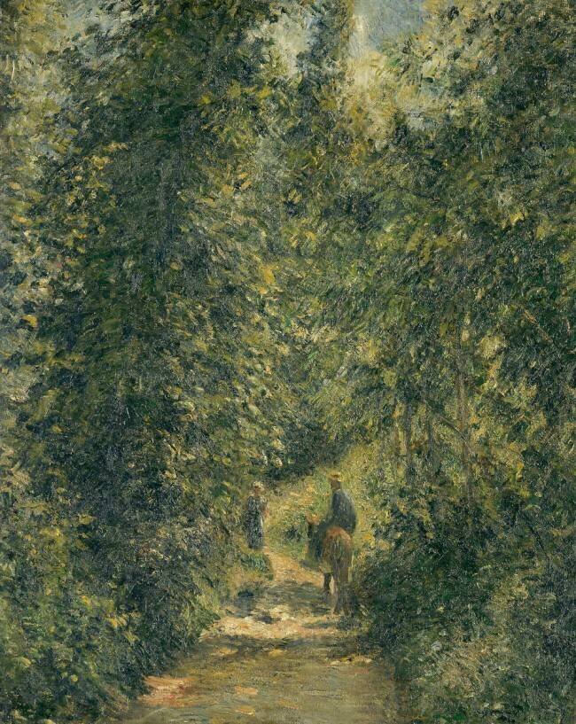 Chemin sous bois en été Camille Pissarro