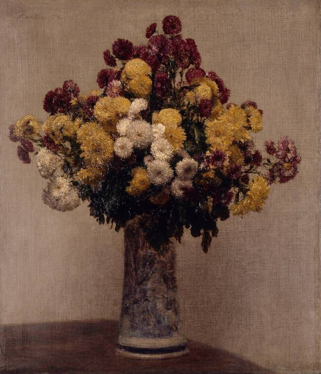 Chrysanthèmes dans un vase Henri Fantin-Latour