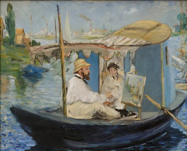 Claude Monet dans son atelier Edouard Manet