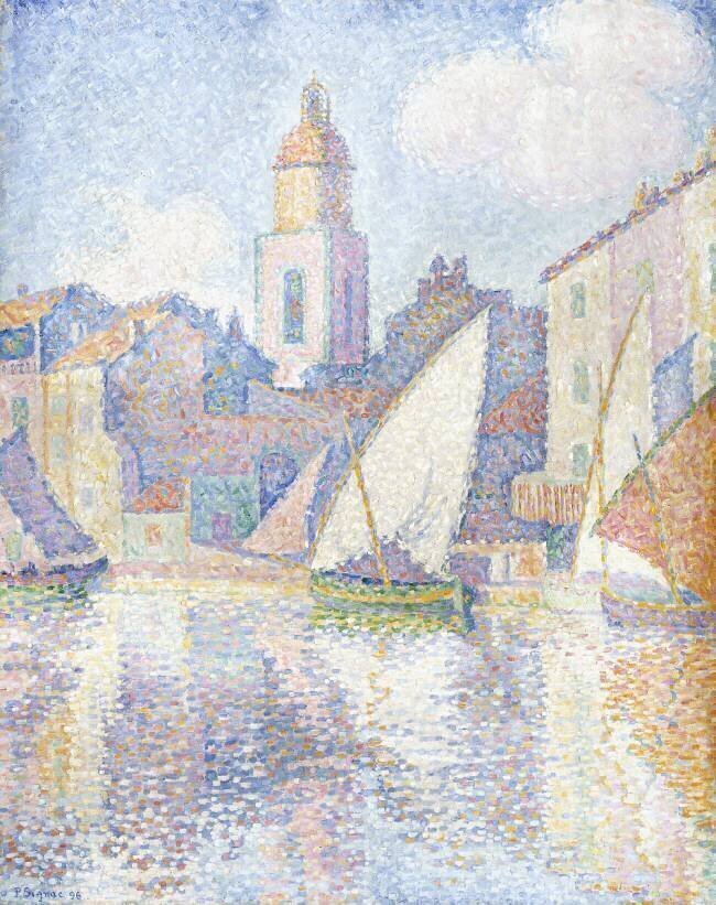 Clocher à Saint-Tropez Paul Signac