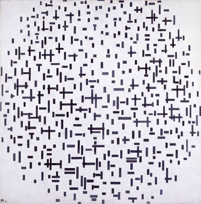 Compositie in Zwat en Wit (Composition plus ou moins avec lignes noires et blanches) Piet Mondrian