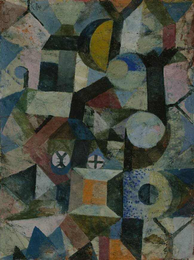 Composition avec la demi-lune jaune et le Y Paul Klee