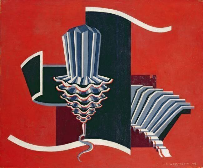 Composition sur fond rouge, 1931 Edward Alexander Wadsworth