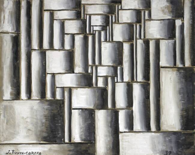 Composition tubulaire abstraite Joaquin Torres-Garcia